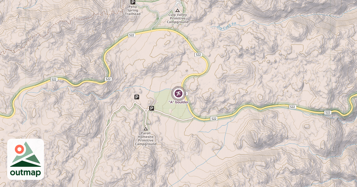 Map of "A" boulder
