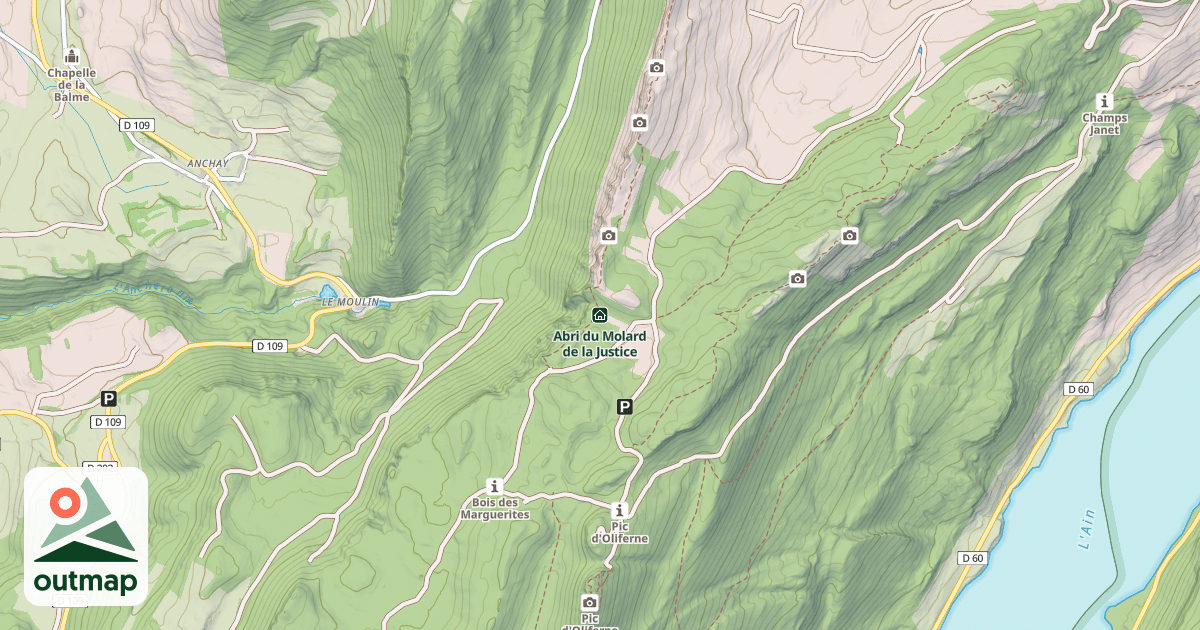 Map of Abri du Molard de la Justice