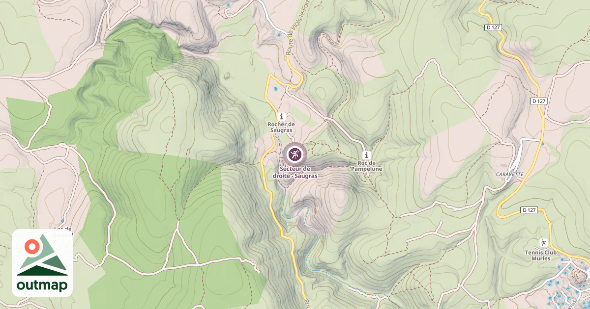 Map of Secteur de droite - Saugras