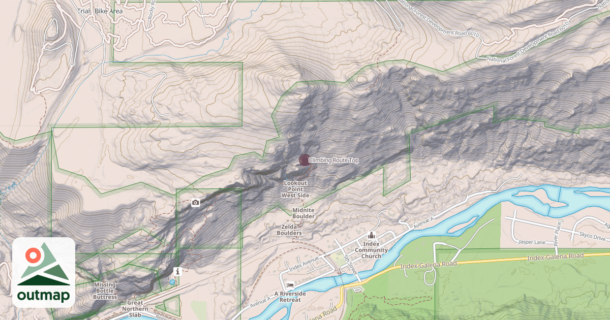 Map of Climbing Route Top