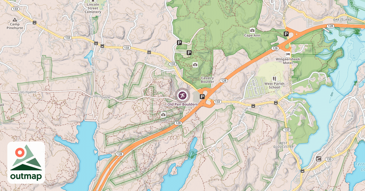 Map of Old Pen Boulders