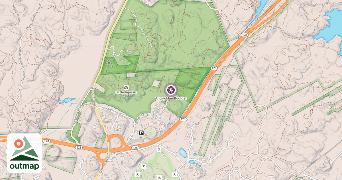 Map of Angry Man Boulder