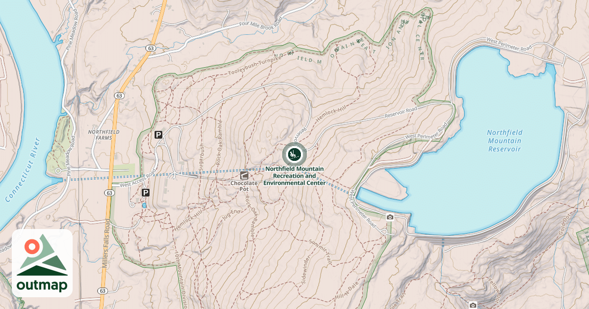 Map of Northfield Mountain Recreation and Environmental Center