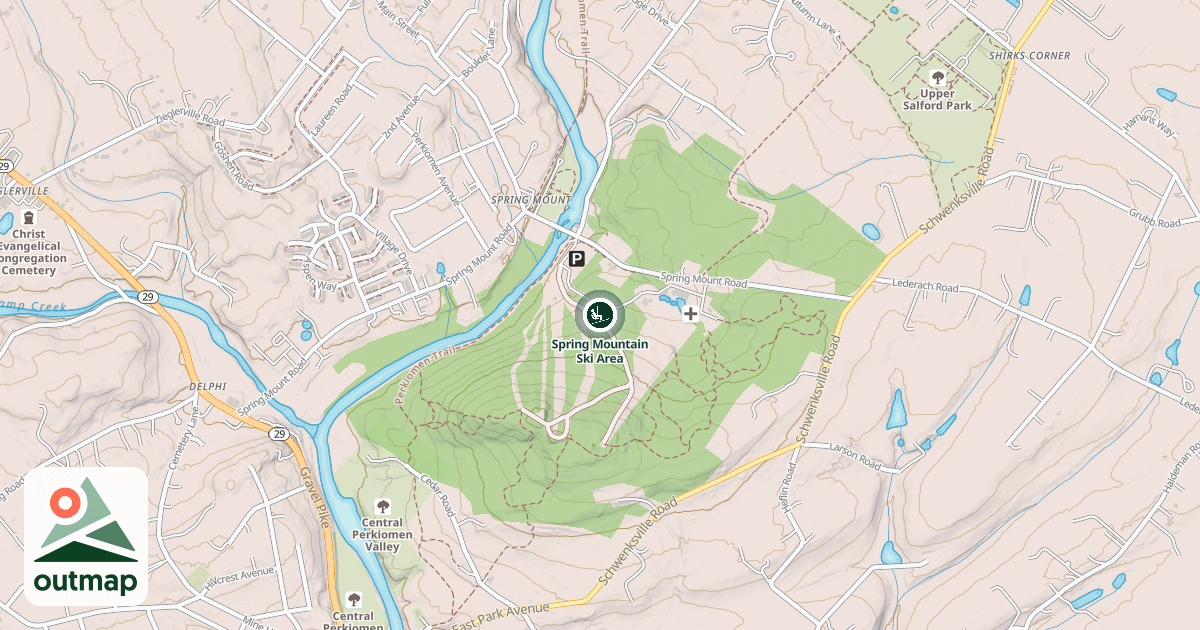Map of Spring Mountain Ski Area