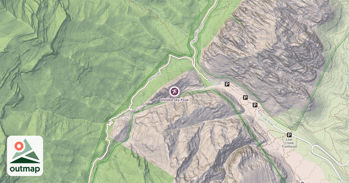 Map of Divided Sky Peak
