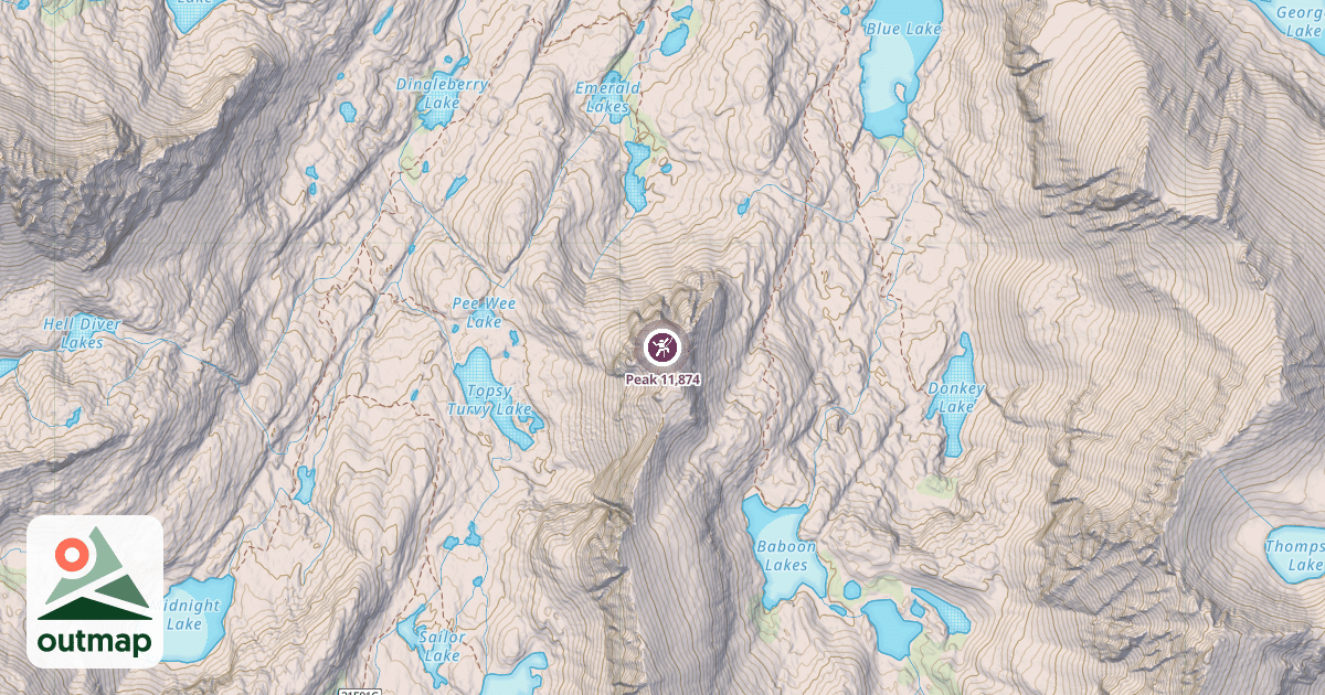 Map of Peak 11,874