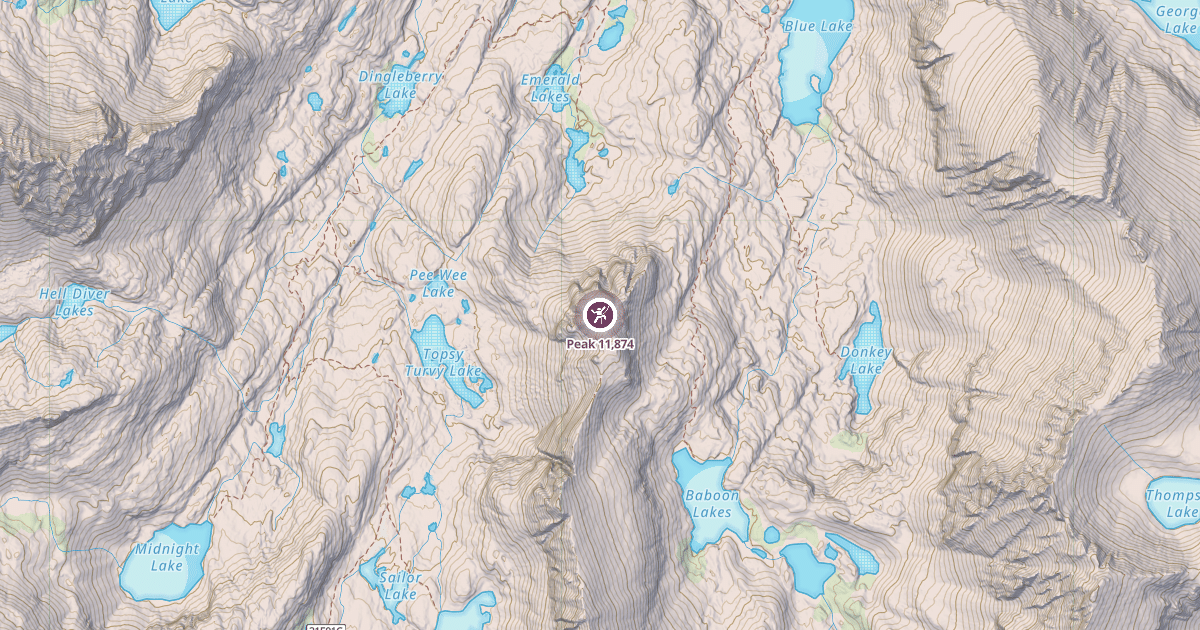 Map preview of Peak 11,874
