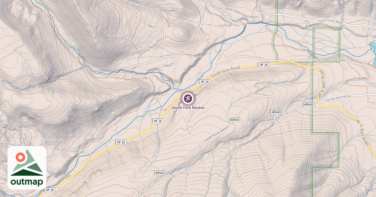 Map of South Fork Routes