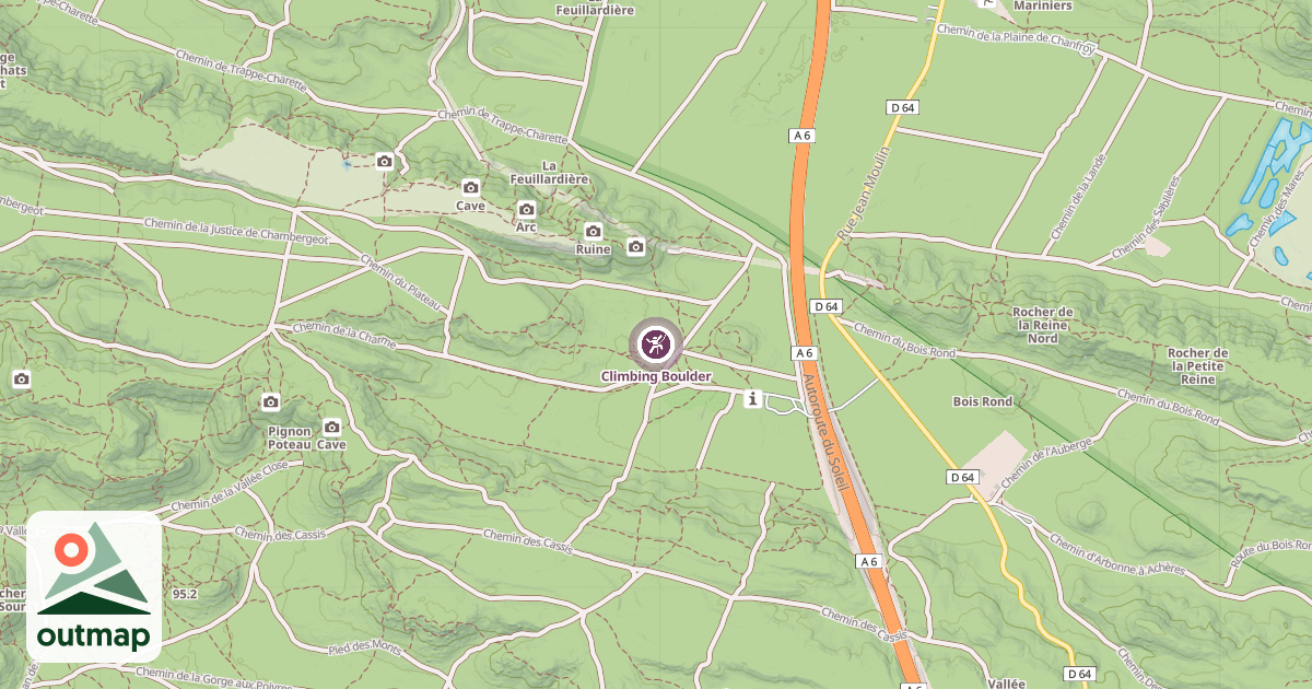 Map of Climbing Boulder