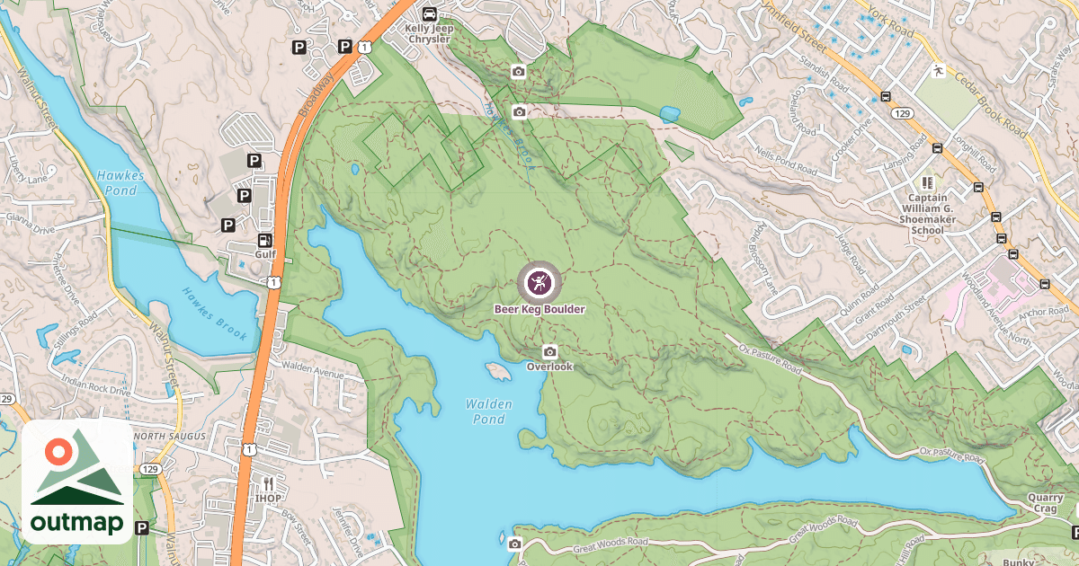 Map of Beer Keg Boulder