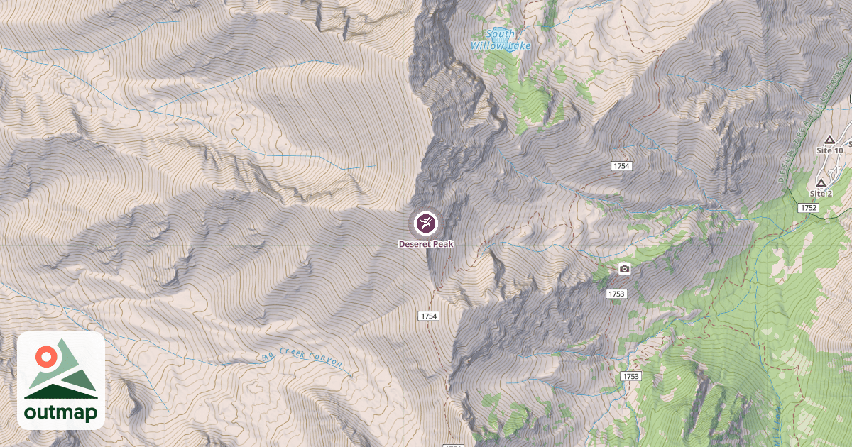 Map of Deseret Peak
