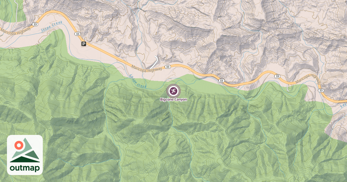 Map of Bigcone Canyon