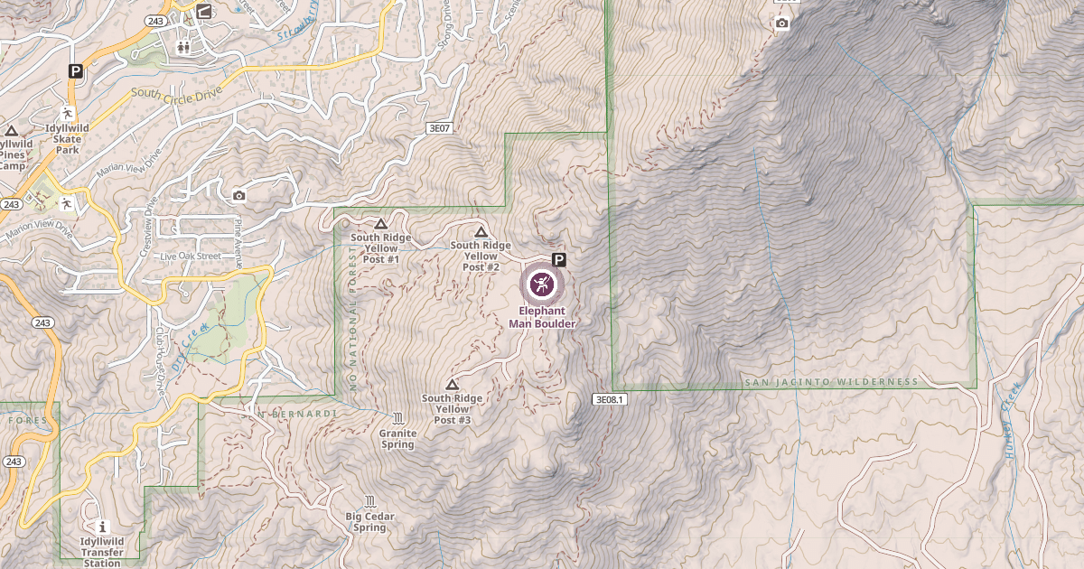 Map preview of Elephant Man Boulder