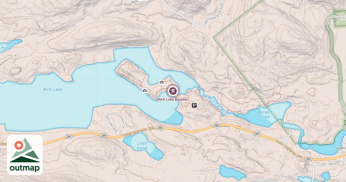 Map of Rich Lake Boulder