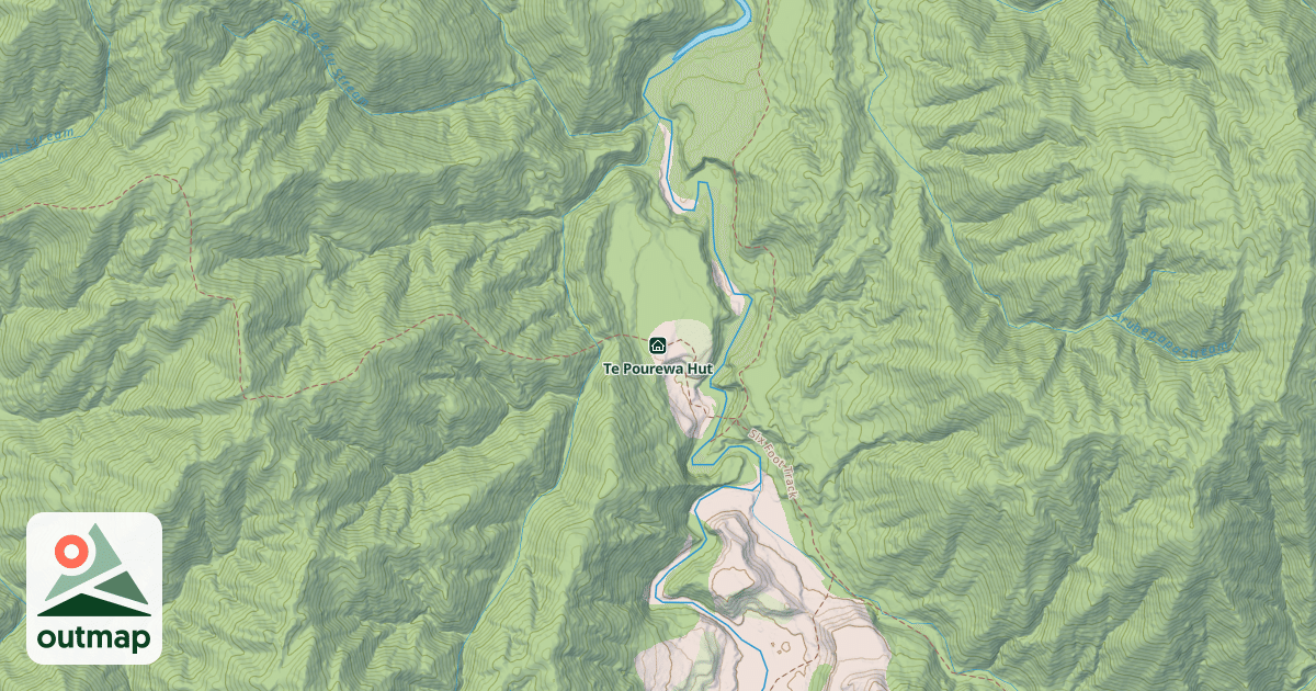 Map of Te Pourewa Hut