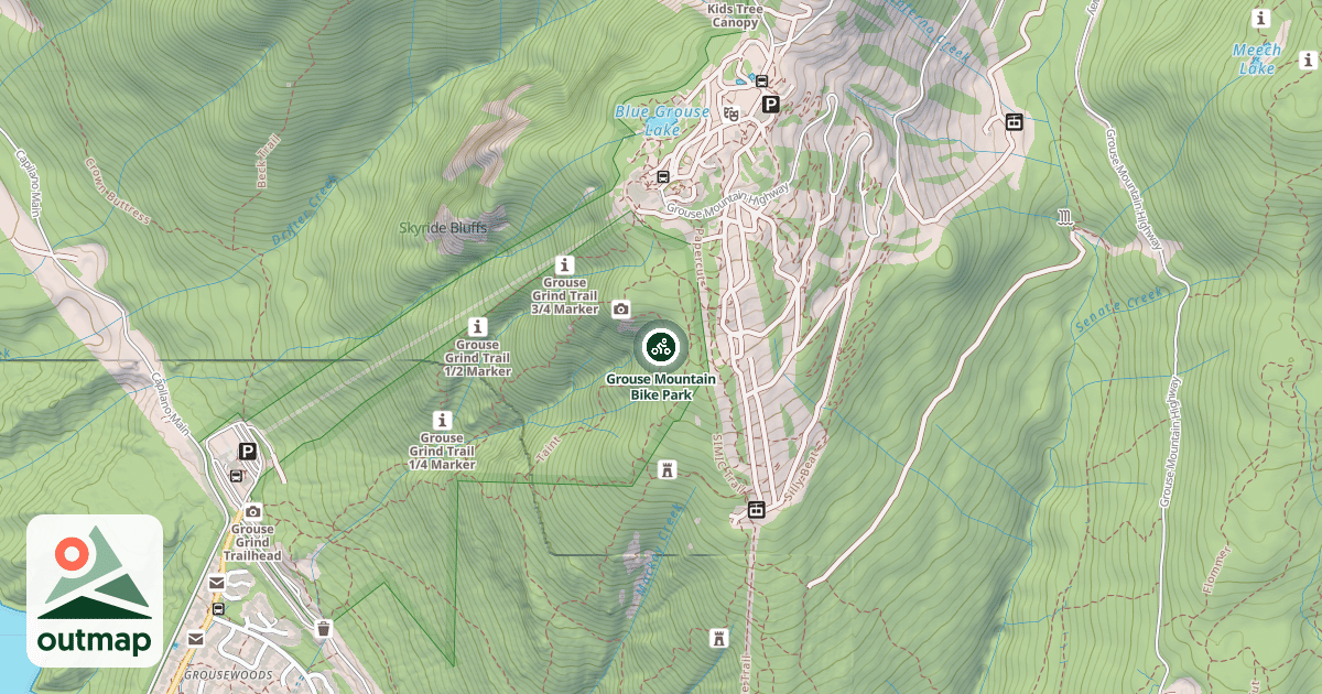 Map of Grouse Mountain Bike Park