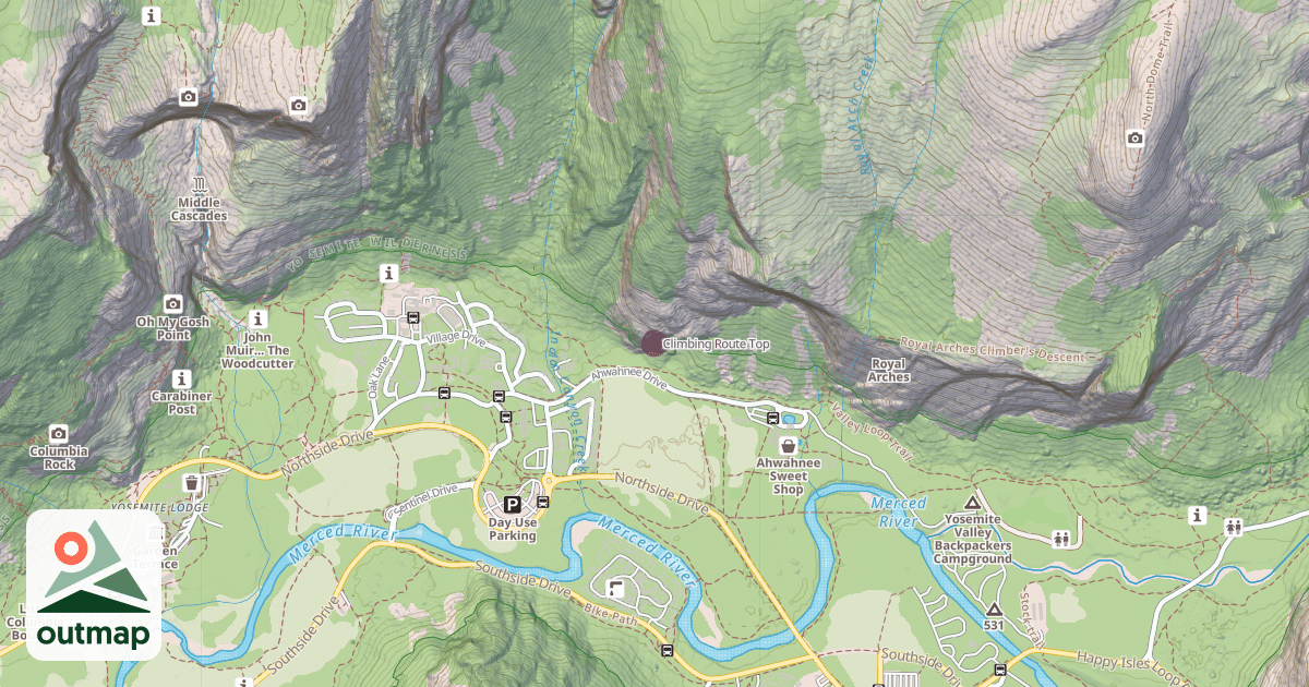 Map of Climbing Route Top