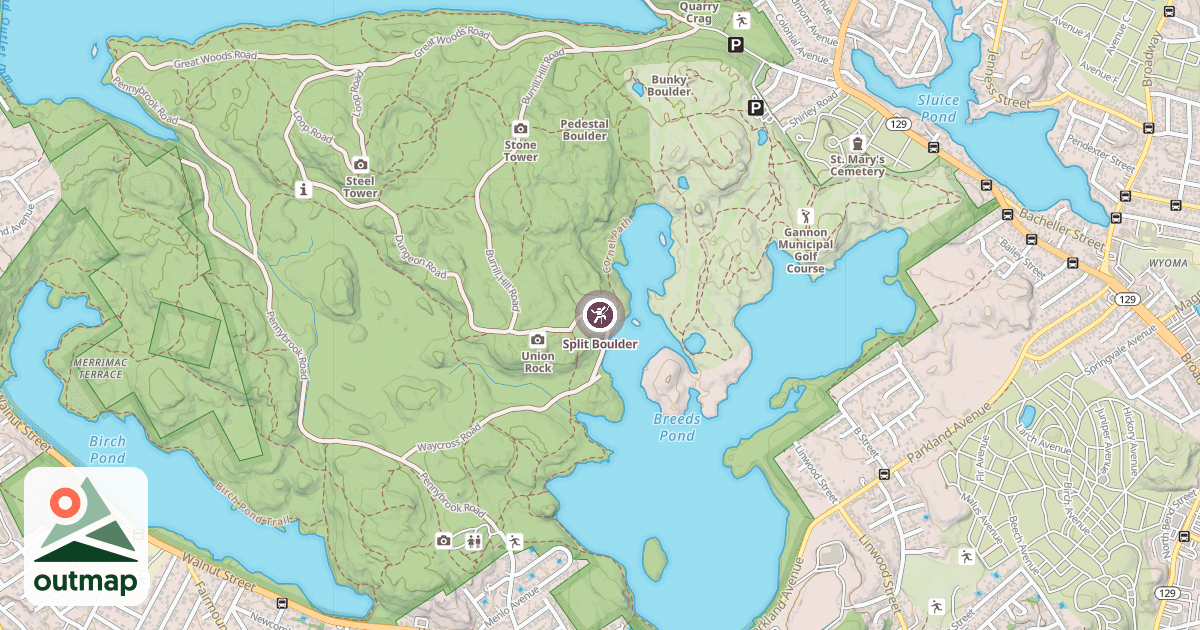 Map of Split Boulder