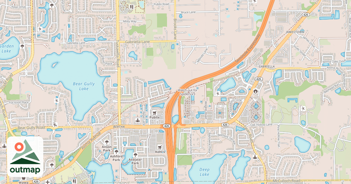 Map of Watch out for Spiders in Seminole