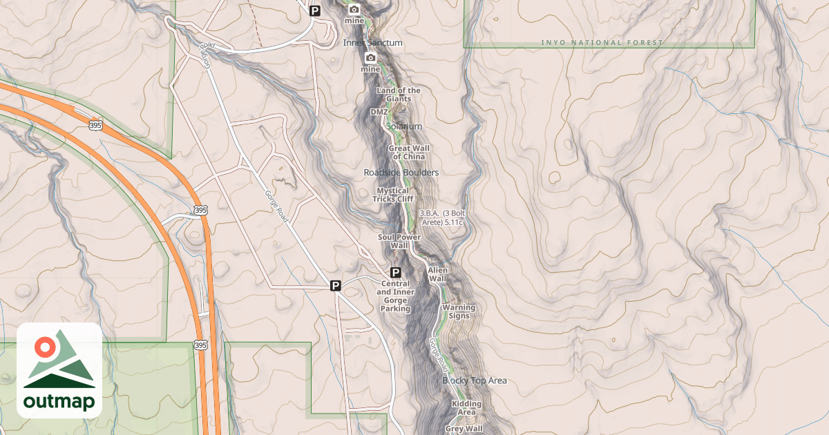 Map of 3.B.A.  (3 Bolt Arete)