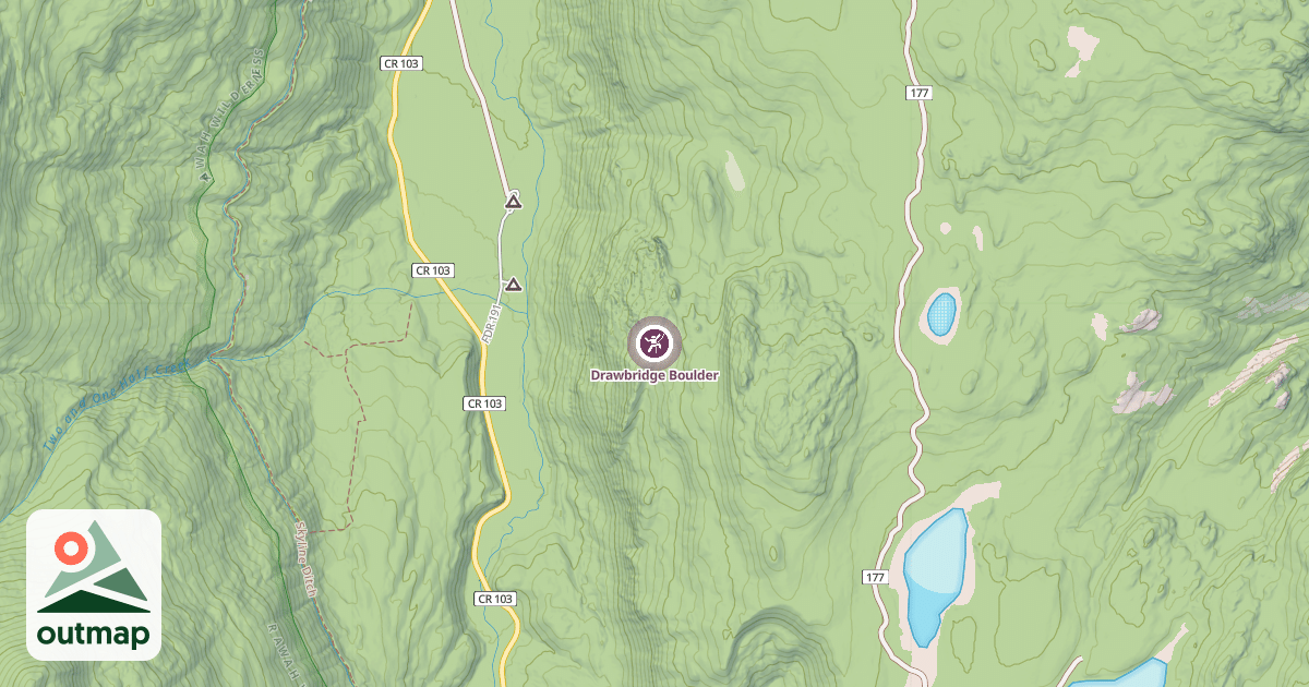 Map of Drawbridge Boulder