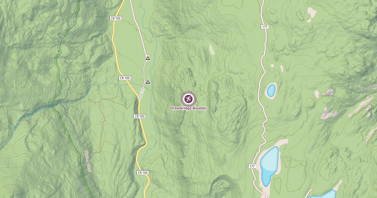 Map preview of Drawbridge Boulder