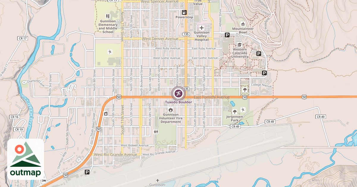 Map of Tuxedo Boulder