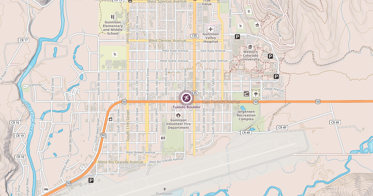 Map preview of Tuxedo Boulder