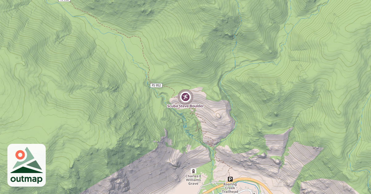 Map of Scuba Steve Boulder