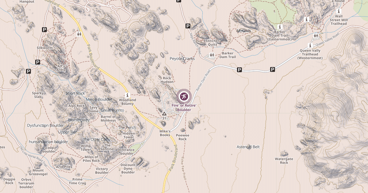 Map preview of Fire' or Retire' Boulder