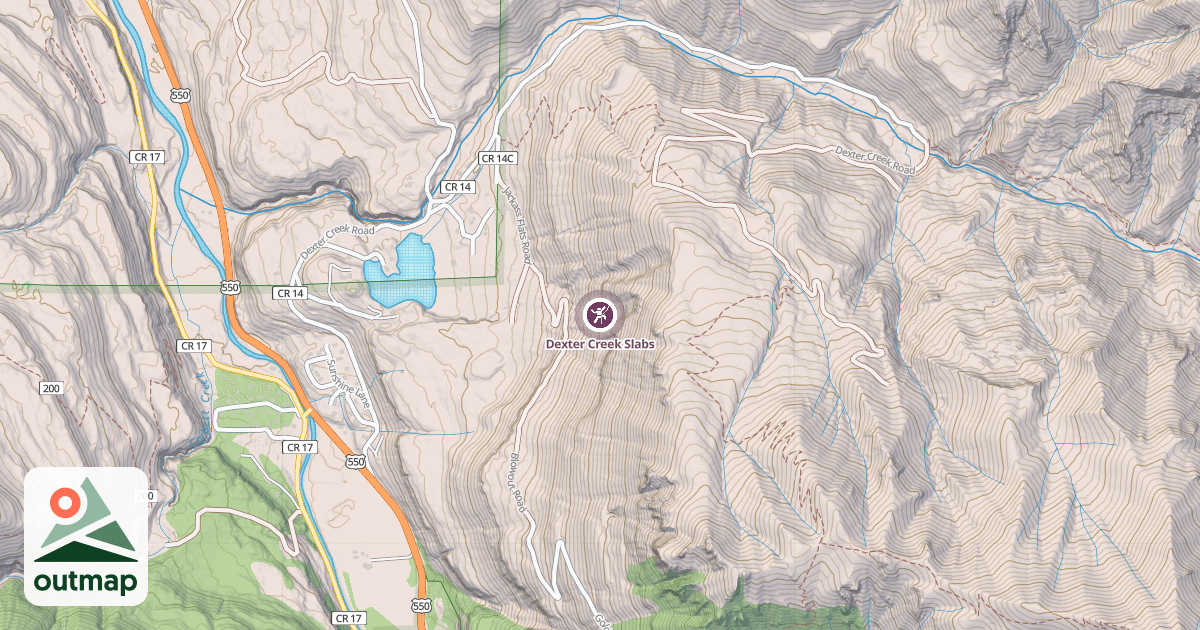 Map of Dexter Creek Slabs