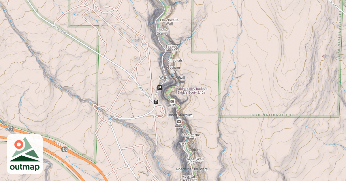 Map of Buddha's Bivy Buddy's Biddy's Booty