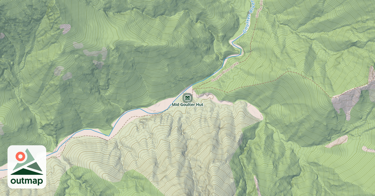 Map of Mid Goulter Hut