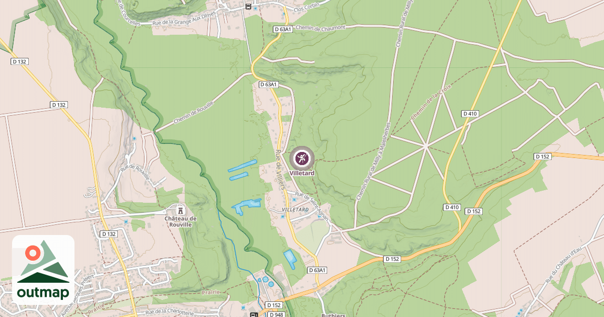 Map of Villetard