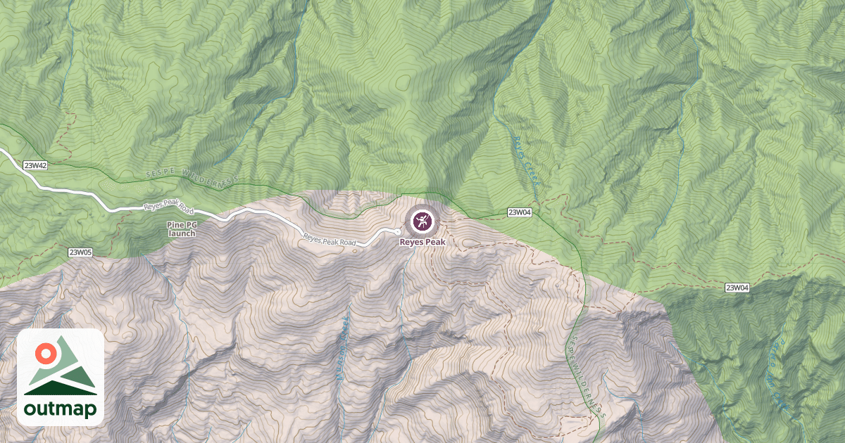 Map of Reyes Peak