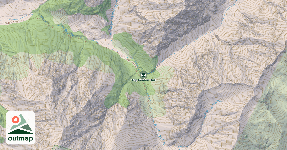 Map of Top Gordon Hut