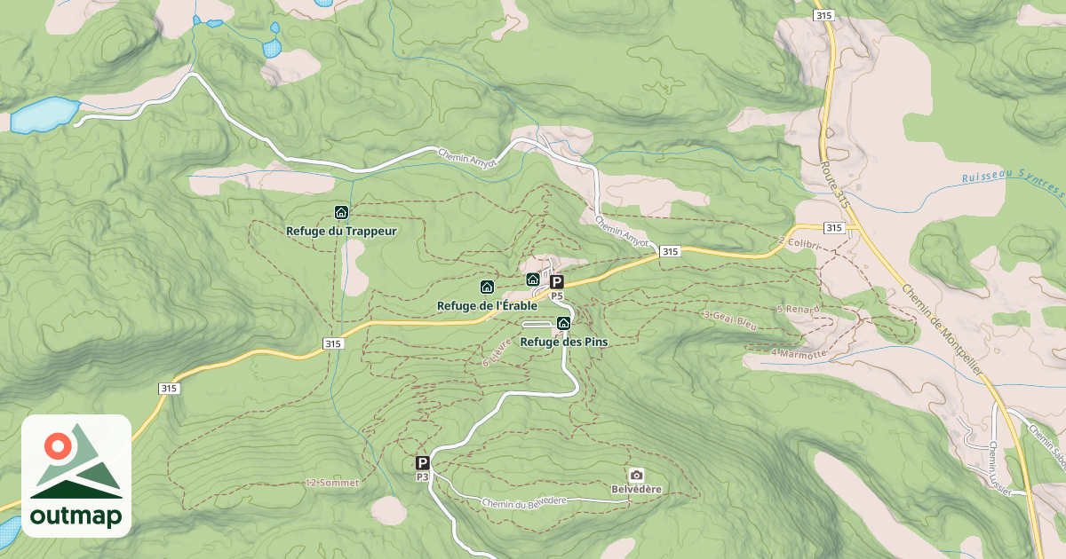 Map of Refuge des Bouleaux