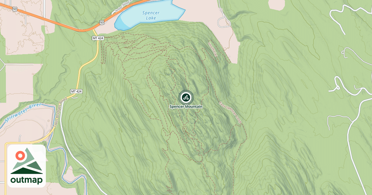 Map of Spencer Mountain