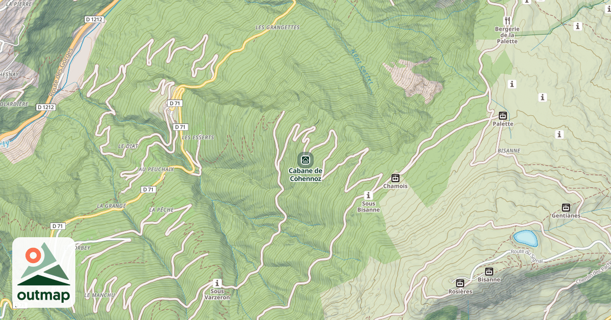 Map of Cabane de Cohennoz