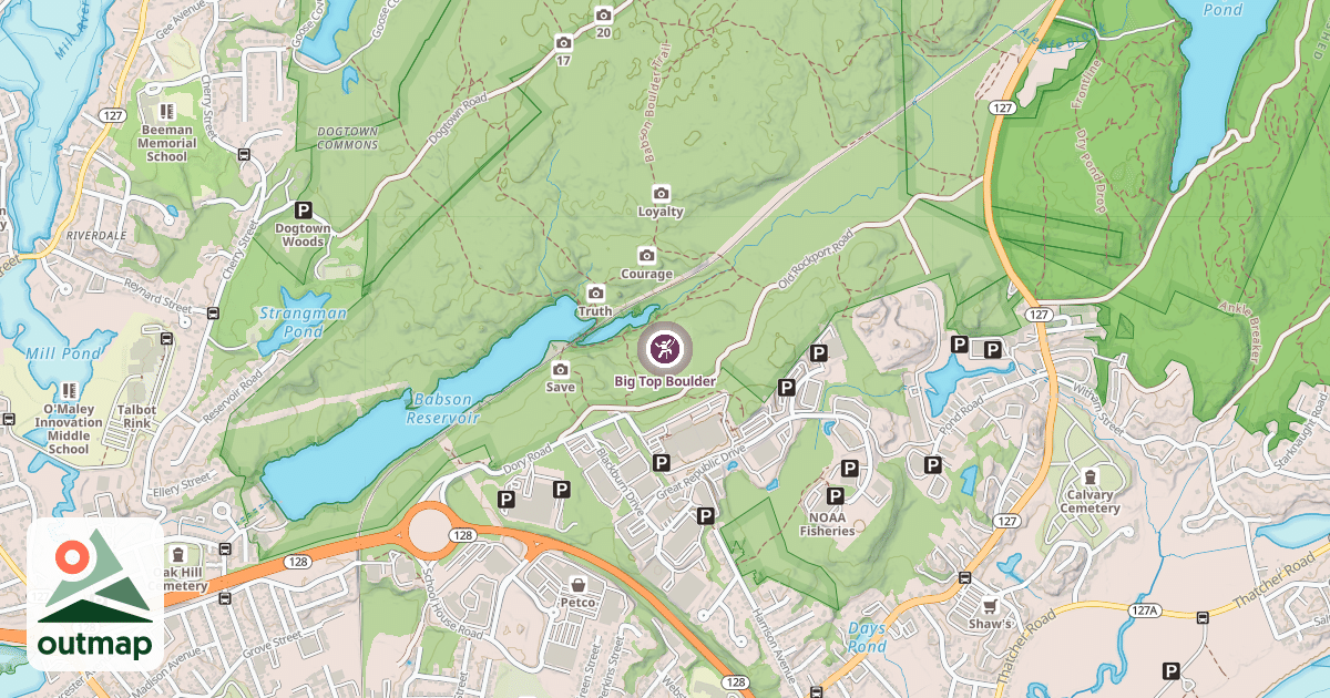 Map of Big Top Boulder