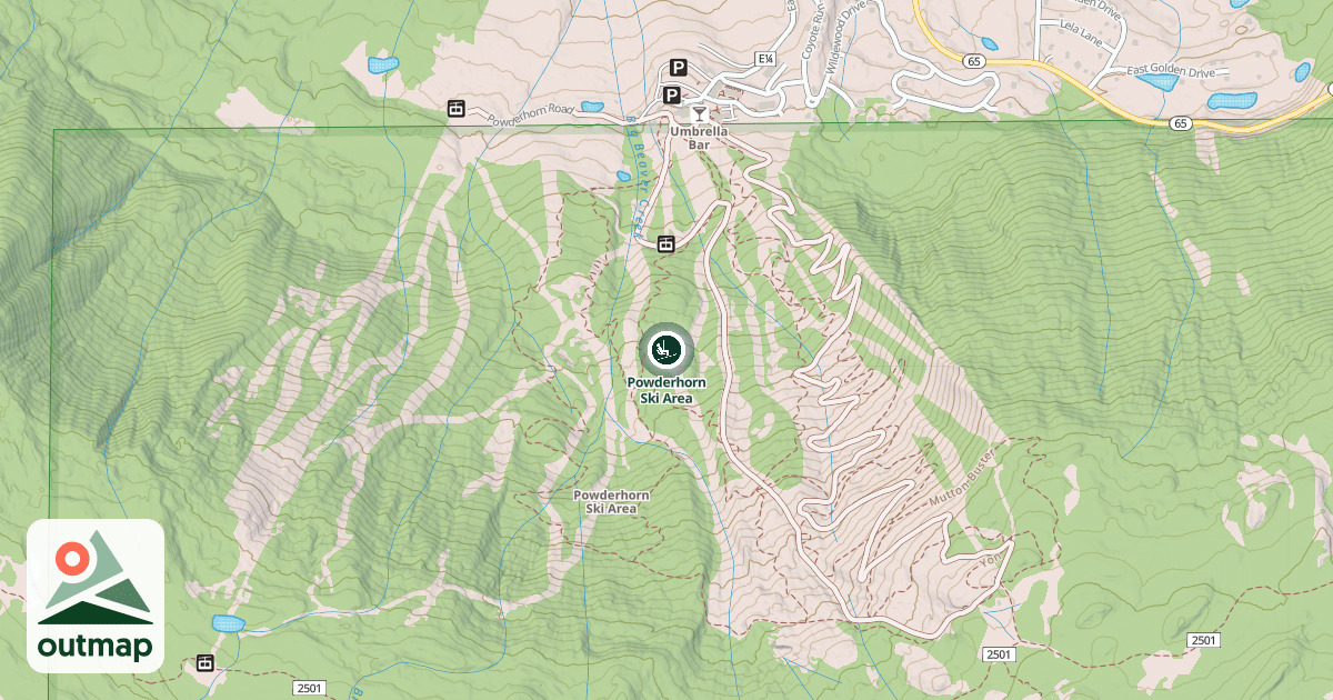 Map of Powderhorn Ski Area