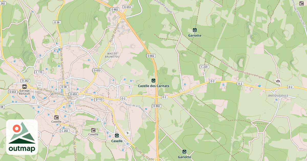Map of Cazelle des Caritats