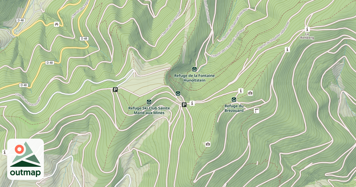 Map of Refuge des Amis de la Nature Haycot