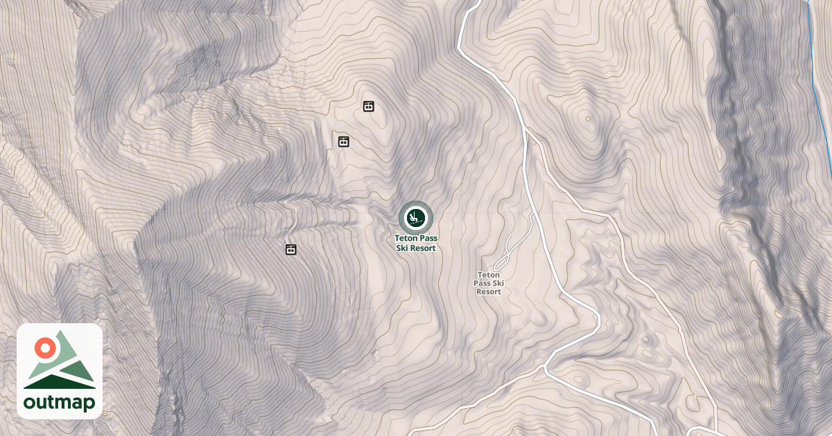 Map of Teton Pass Ski Resort
