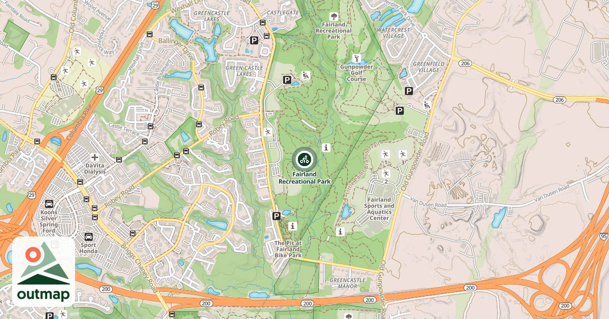 Map of Fairland Recreational Park