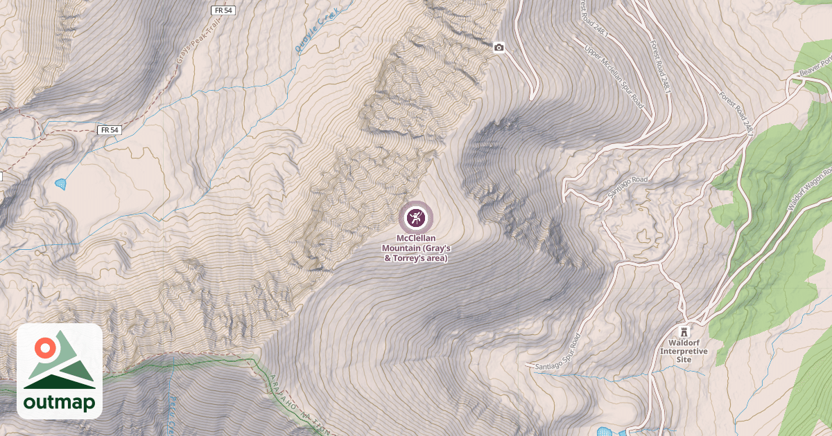Map of McClellan Mountain (Gray's & Torrey's area)