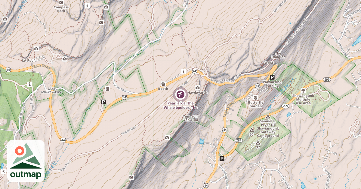 Map of Pearl a.k.a. The Whale boulder, The