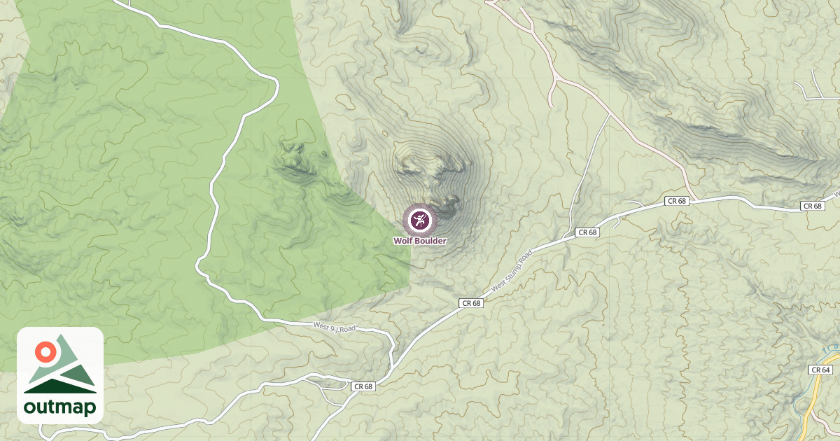 Map of Wolf Boulder