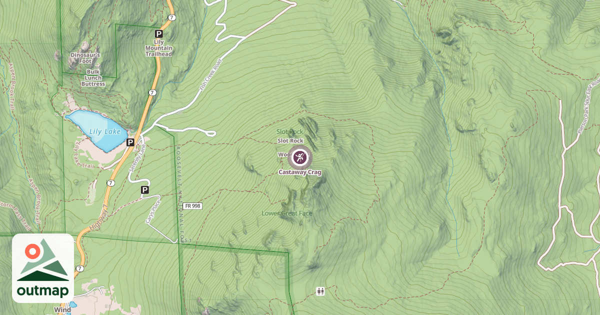 Map of Castaway Crag