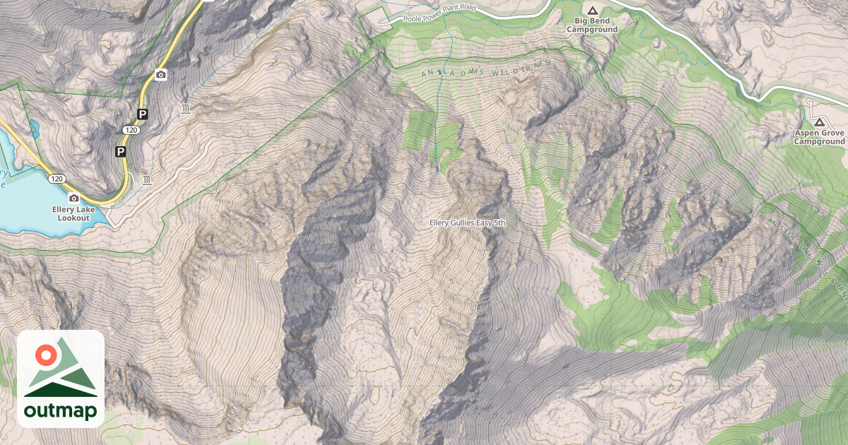 Map of Ellery Gullies